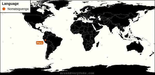 All countries where Nomatsiguenga is a significant language