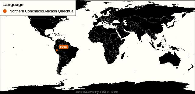 All countries where Northern Conchucos Ancash Quechua is a significant language