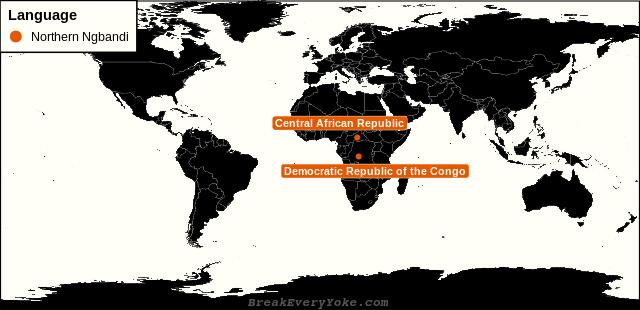 All countries where Northern Ngbandi is a significant language