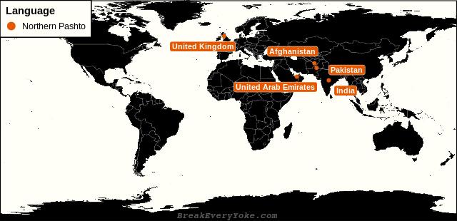 All countries where Northern Pashto is a significant language