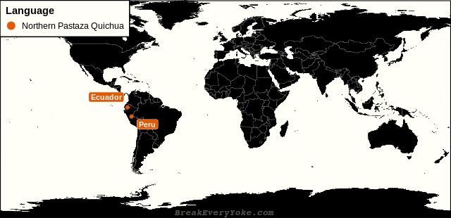 All countries where Northern Pastaza Quichua is a significant language
