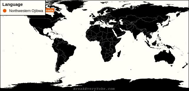 All countries where Northwestern Ojibwa is a significant language