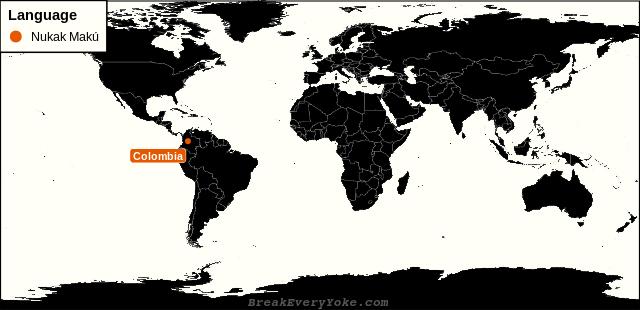 All countries where Nukak Makú is a significant language