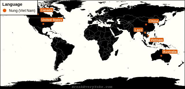 All countries where Nung (Viet Nam) is a significant language