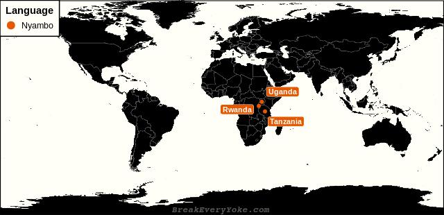 All countries where Nyambo is a significant language