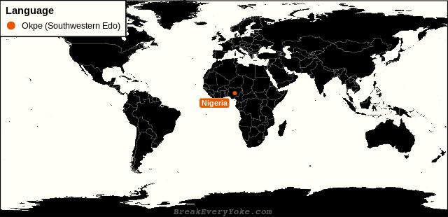 All countries where Okpe (Southwestern Edo) is a significant language