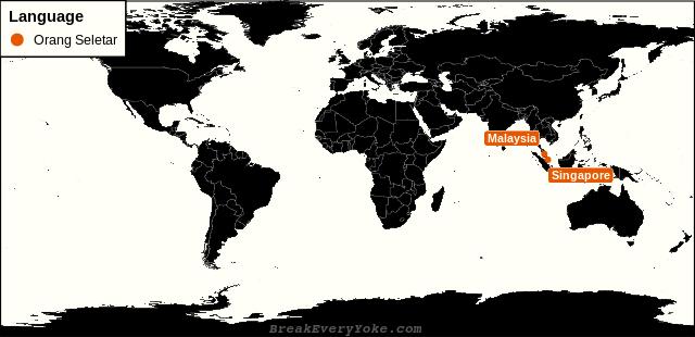 All countries where Orang Seletar is a significant language