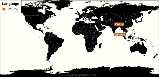 All countries where Pa-Hng is a significant language