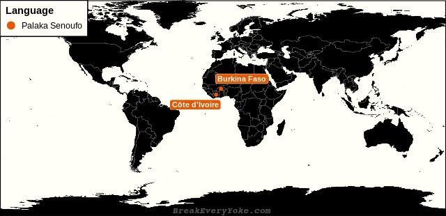 All countries where Palaka Senoufo is a significant language