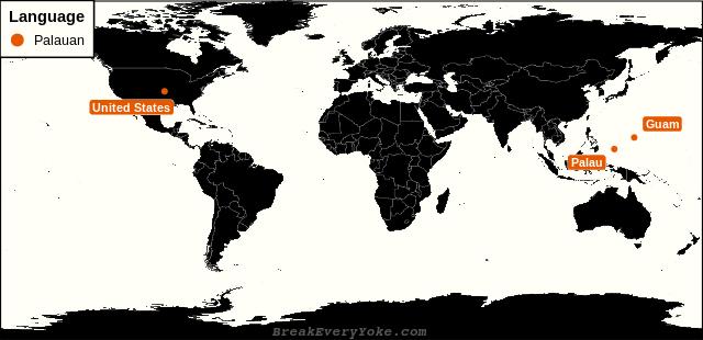 All countries where Palauan is a significant language