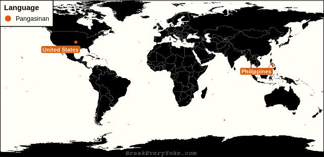 All countries where Pangasinan is a significant language