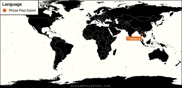 All countries where Phrae Pwo Karen is a significant language
