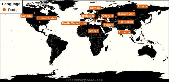 All countries where Pontic is a significant language