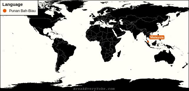 All countries where Punan Bah-Biau is a significant language