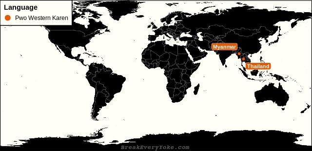 All countries where Pwo Western Karen is a significant language