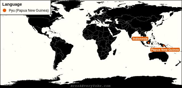 All countries where Pyu (Papua New Guinea) is a significant language