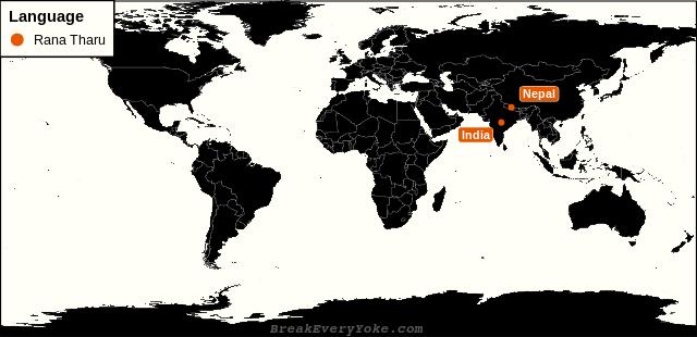 All countries where Rana Tharu is a significant language