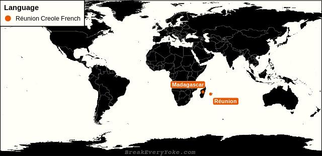 All countries where Réunion Creole French is a significant language
