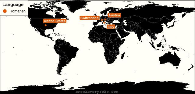 All countries where Romansh is a significant language