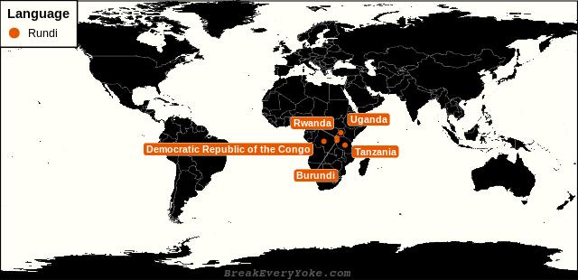 All countries where Rundi is a significant language