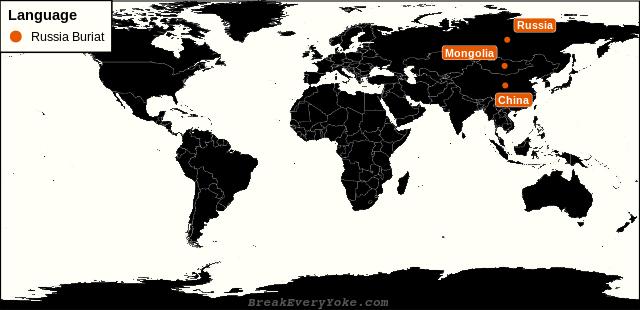 All countries where Russia Buriat is a significant language