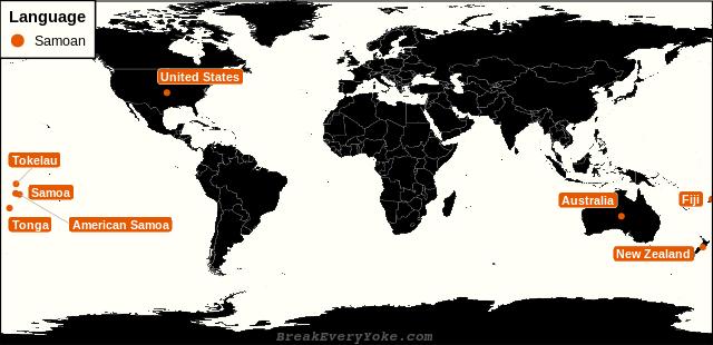 All countries where Samoan is a significant language