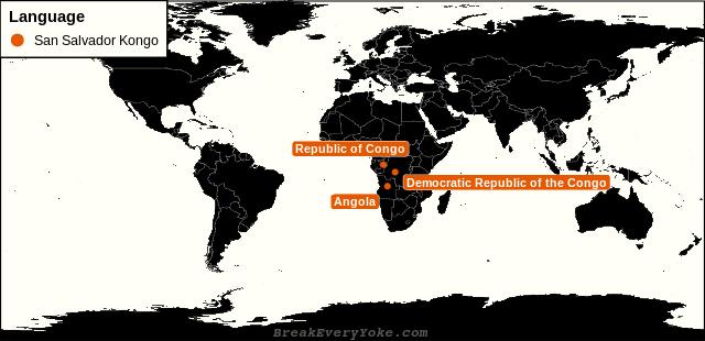 All countries where San Salvador Kongo is a significant language