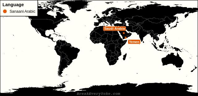 All countries where Sanaani Arabic is a significant language