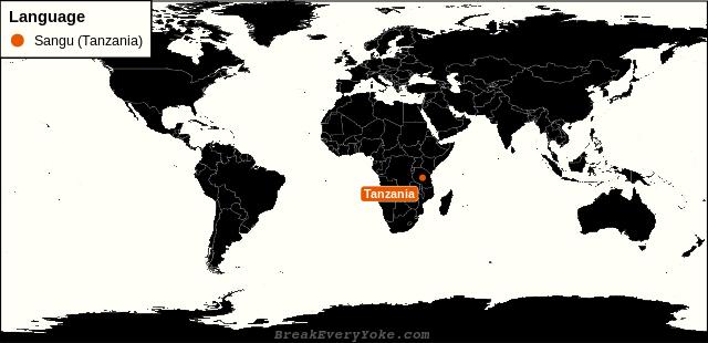 All countries where Sangu (Tanzania) is a significant language