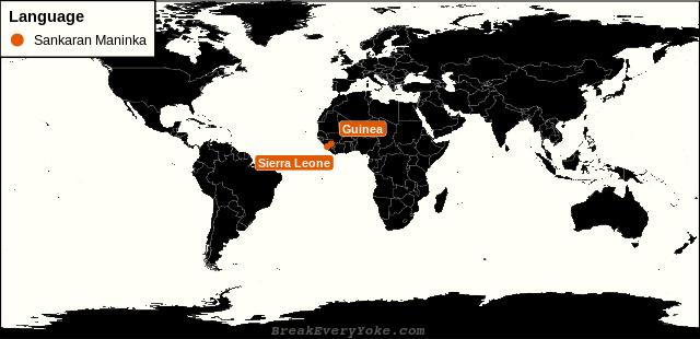 All countries where Sankaran Maninka is a significant language