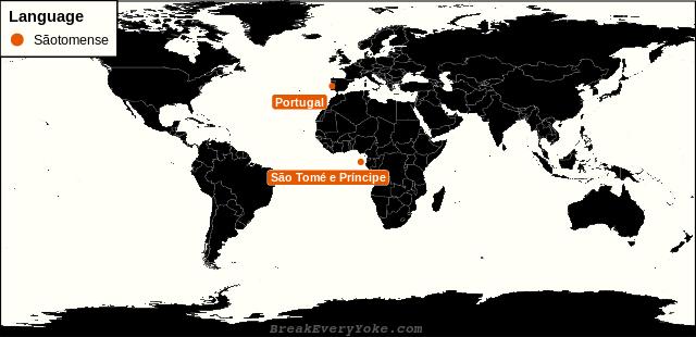 All countries where Sãotomense is a significant language