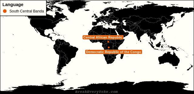All countries where South Central Banda is a significant language