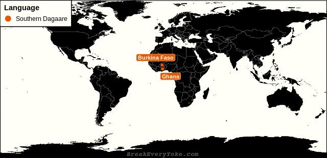 All countries where Southern Dagaare is a significant language