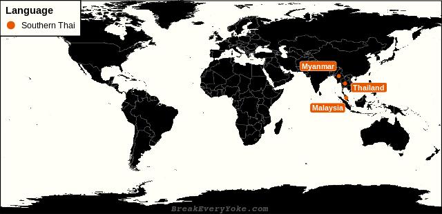 All countries where Southern Thai is a significant language