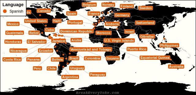 All countries where Spanish is a significant language