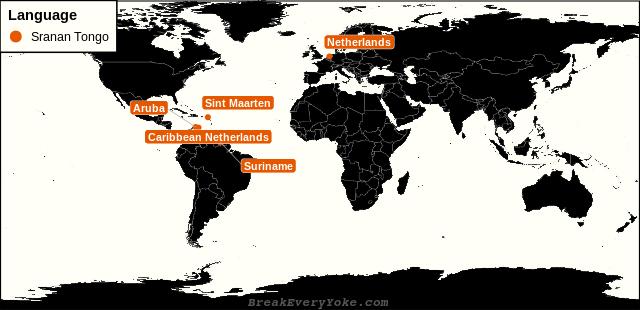 All countries where Sranan Tongo is a significant language