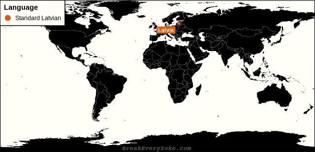 All countries where Standard Latvian is a significant language