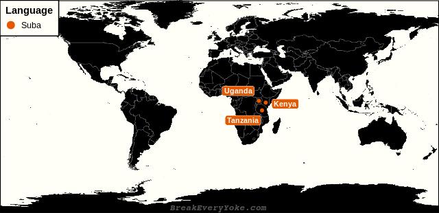 All countries where Suba is a significant language