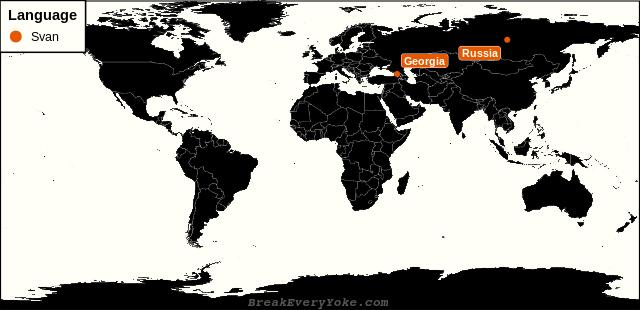 All countries where Svan is a significant language