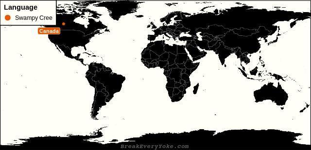 All countries where Swampy Cree is a significant language