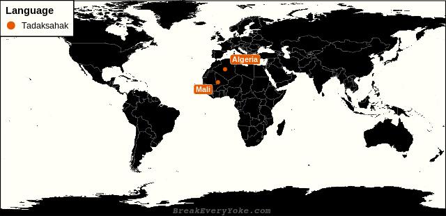 All countries where Tadaksahak is a significant language
