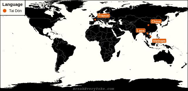 All countries where Tai Dón is a significant language