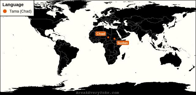 All countries where Tama (Chad) is a significant language
