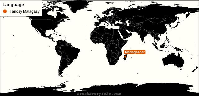 All countries where Tanosy Malagasy is a significant language