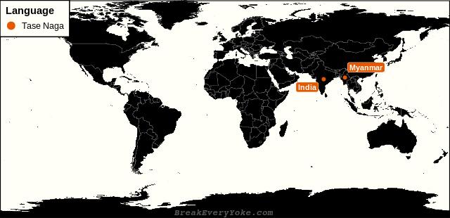 All countries where Tase Naga is a significant language