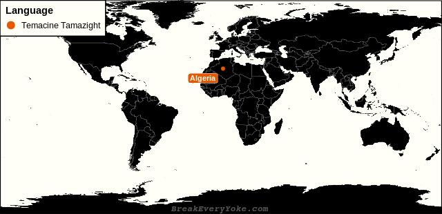 All countries where Temacine Tamazight is a significant language