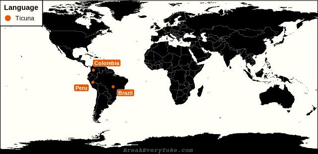 All countries where Ticuna is a significant language