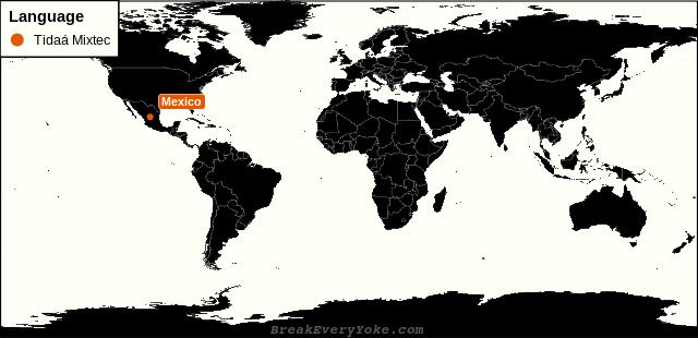 All countries where Tidaá Mixtec is a significant language