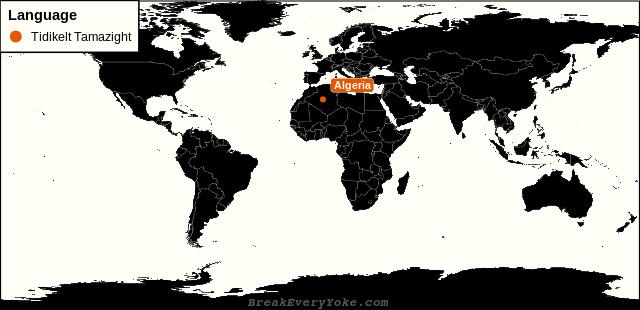 All countries where Tidikelt Tamazight is a significant language