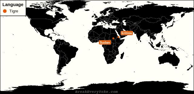 All countries where Tigre is a significant language